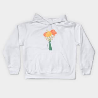 Floral Bouquet in Forest Green Kids Hoodie